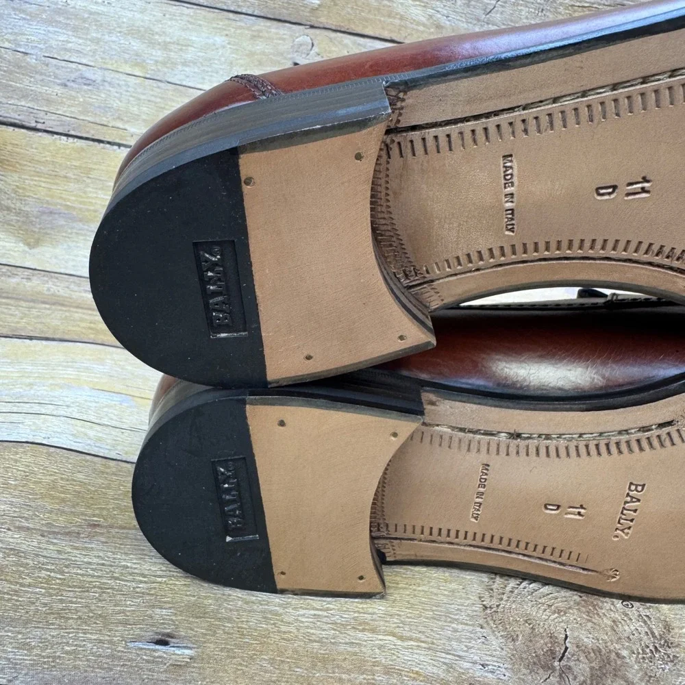 Rare Vintage Bally Italy Men's 11D DINO Leather Kiltie Bow Loafer Deadstock NWOB